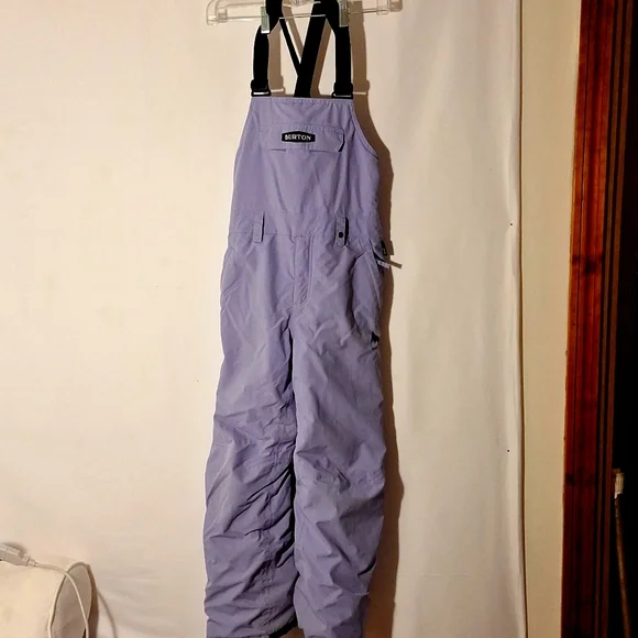 Girls Bib Waterproof Insulated 10 lavender Snowsuit Overalls Burton - Picture 1 of 8